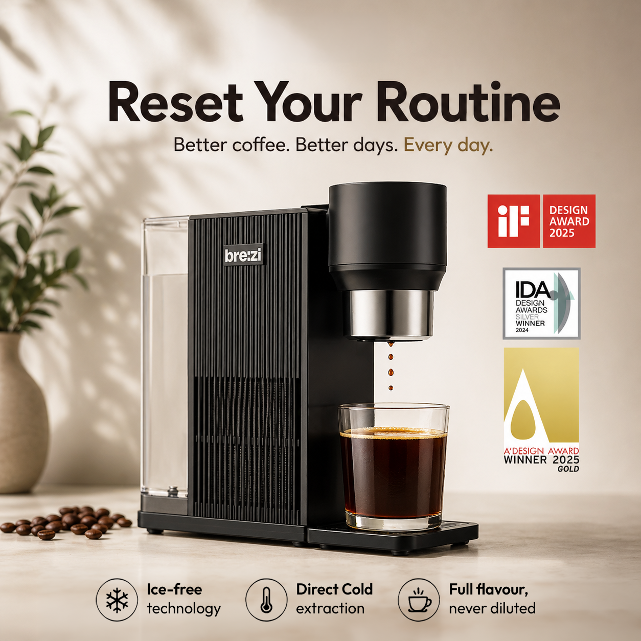 Brezi - Cold Coffee Maker (No Ice Required)